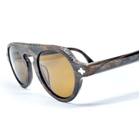 $635 BLAKE KUWAHARA MOCKER BROWN HORN SUN STERLING SILVER SUNGLASSES LIMITED! - Picture 2 of 11